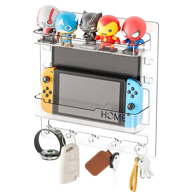 Cross-border wall storage rack remote control wall mount data cable key storage sundries finishing box hand display rack