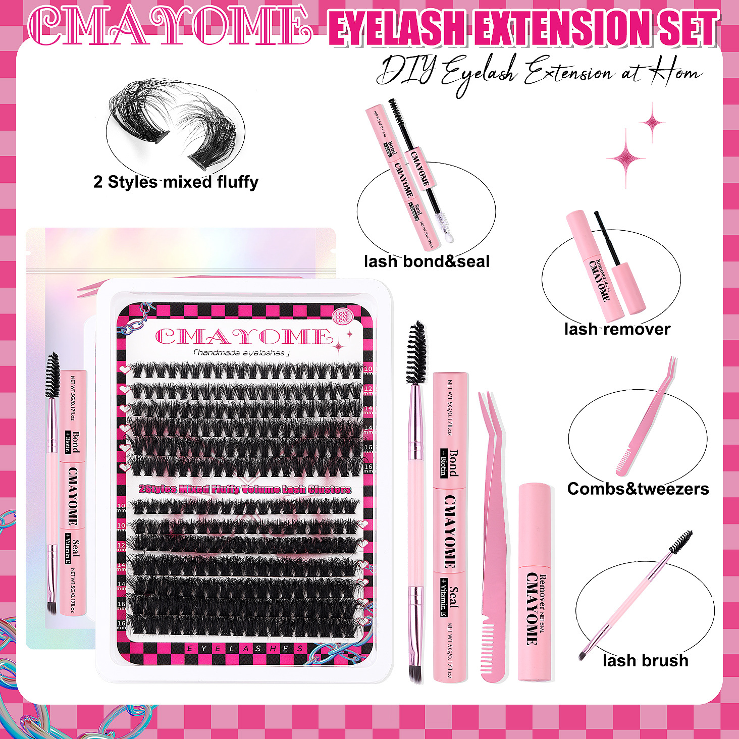 Európska a americká cezhraničná DIY segmentovaná sada umelých mihalníc s veľkou kapacitou, krivka D, hustá 60D/80D, kniha s jednotlivými klastrami mihalníc_voghion.com