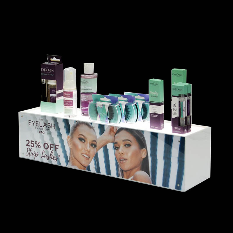 化妆品陈列展示台美妆发光展示道具亚克力长方形防尘美容展示架