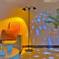 水波纹夕阳红氛围灯墙上落地灯全身镜ins卧室直播间双头拍照日落