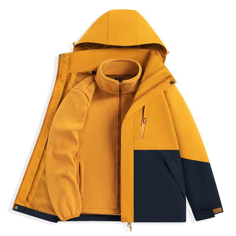 冲锋衣男女女款小个子三合一可拆卸两件套户外防风防水登山服外套|undefined