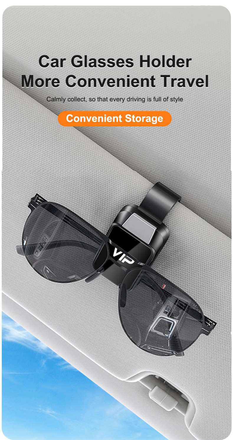 Cross-border 2025 new car glasses clip multifunctional sunglasses card storage clip sun visor creative storage clip