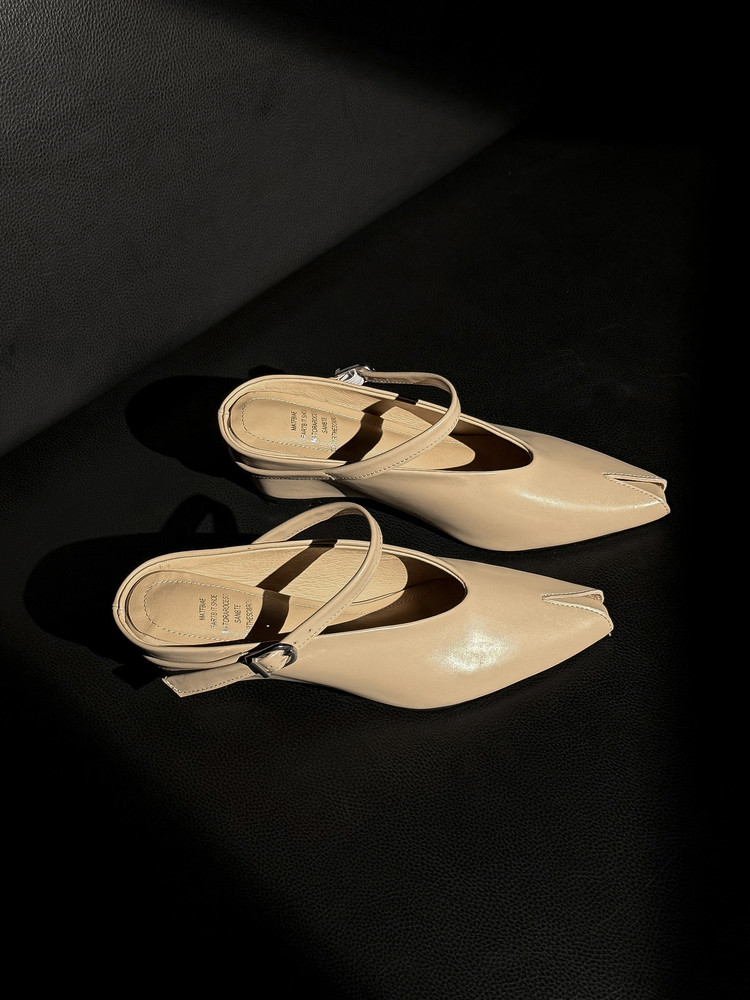 Sandal nữ hở mũi gót nêm cao da bò tăng chiều cao quai ngang — màu đen, màu trắng, màu mơ chi tiết 25