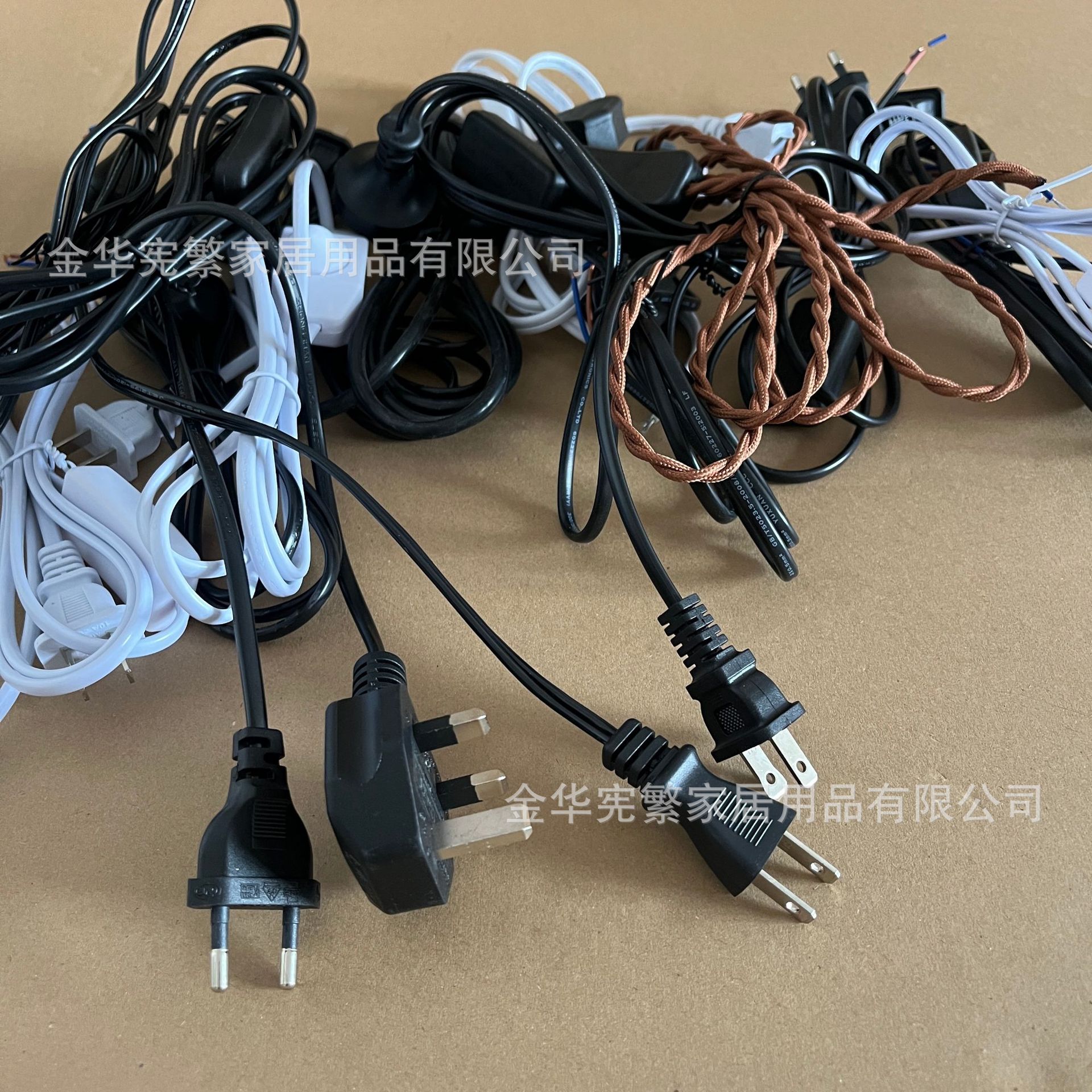 [Xianfan] enchufe de cable de alimentación de varios países, interruptor de lámpara de escritorio, cable de pie, estándar europeo y estándar estadounidense, lote de accesorios de iluminación de exportación