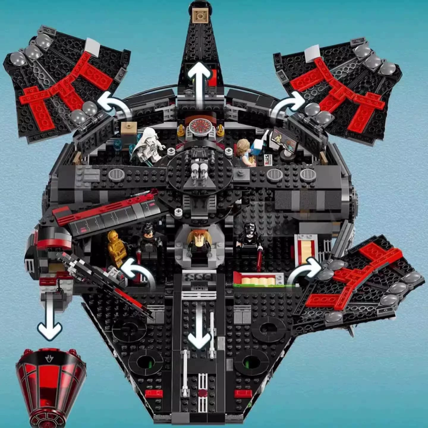 Космический корабль (lego) Millennium Falcon — конструкция 2 кг, версия «perfect» и тёмная