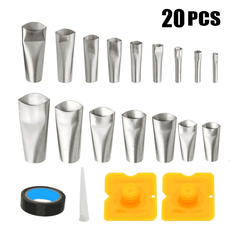 填缝工具20件套不锈钢喷嘴涂抹器密封胶修整工具塑料刮板