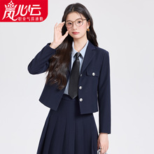 正式场合正装女套装大学生教资面试轻职场穿搭小个子通勤西服9107