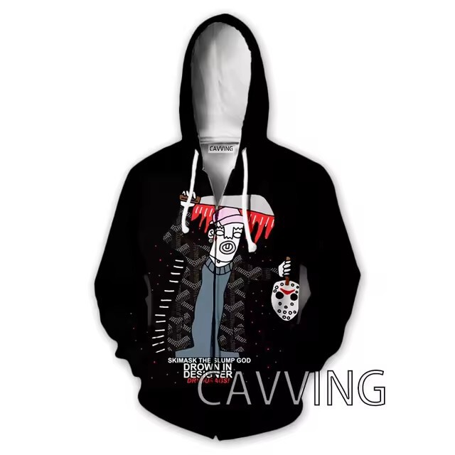 Knight 3D Digital Printing Ski Mask God Zipper Top Zipper Zipper Hooded Sweatshirt Cross Border