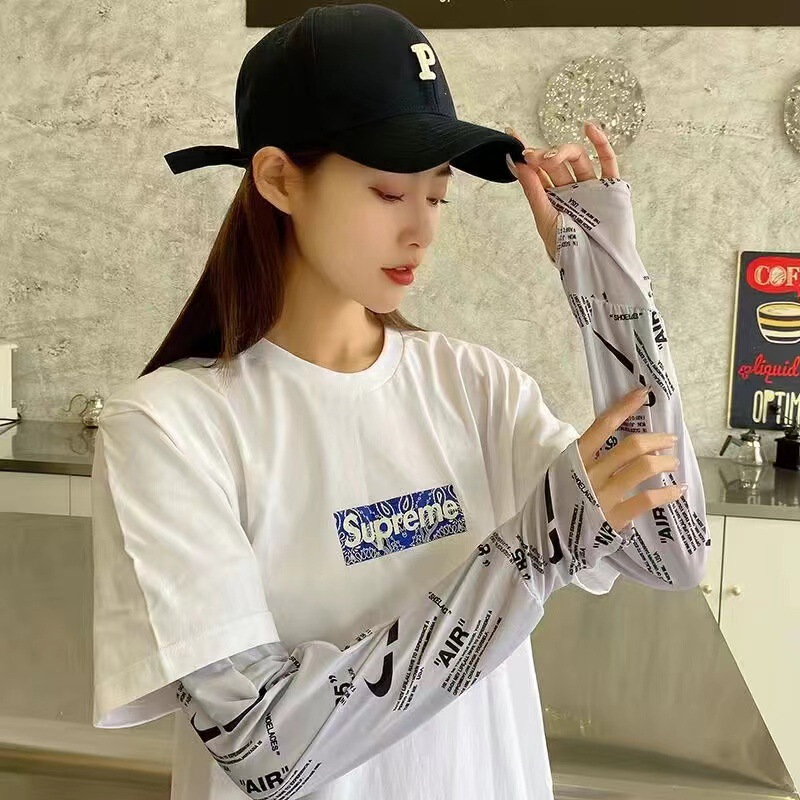 Summer sunscreen ice silk sleeves wholesale women's outdoor sunscreen sunscreen arms cycling lantern sleeves ice sleeves