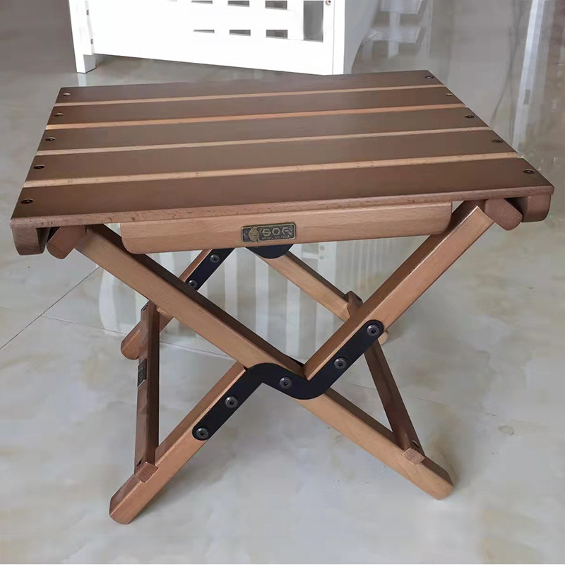 户外露营野营椅子用实木折叠桌折叠椅凳马扎冰桶架沙滩椅轻便便携|ms