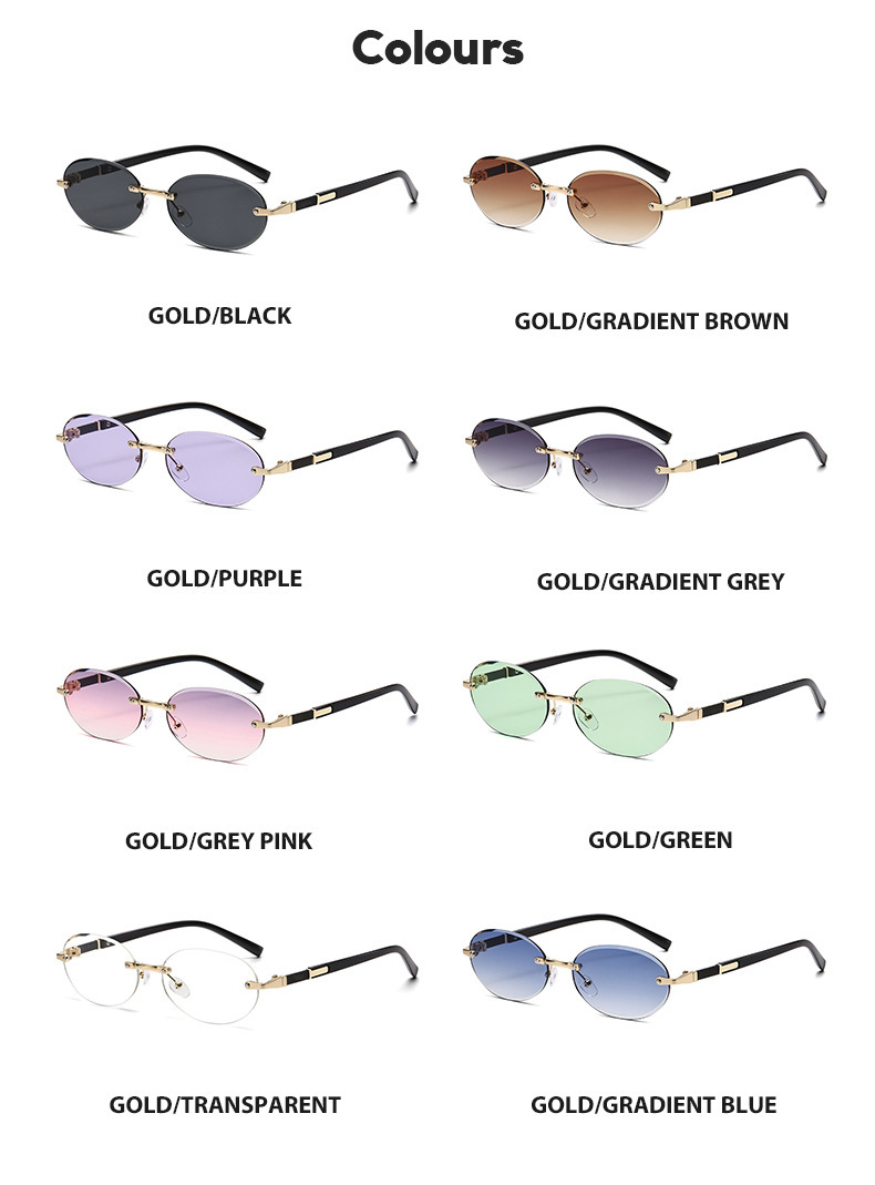 1584 New European and American Trendy Cut Edge Distinctive Oval Frame Sunglasses 2024 New Arrival Frameless Hot Girls Hip Hop Sunglasses_voghion.com