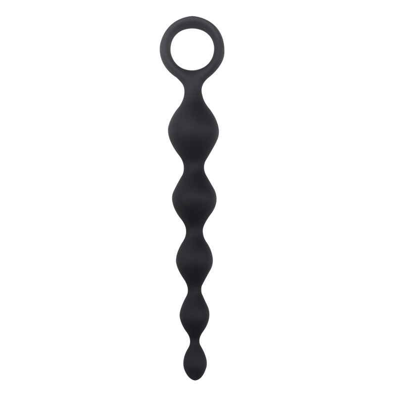 Gradual Expansion Silicone Anal Beads Prostate Massager Plug, Five-Bead Black Design — detail image 8