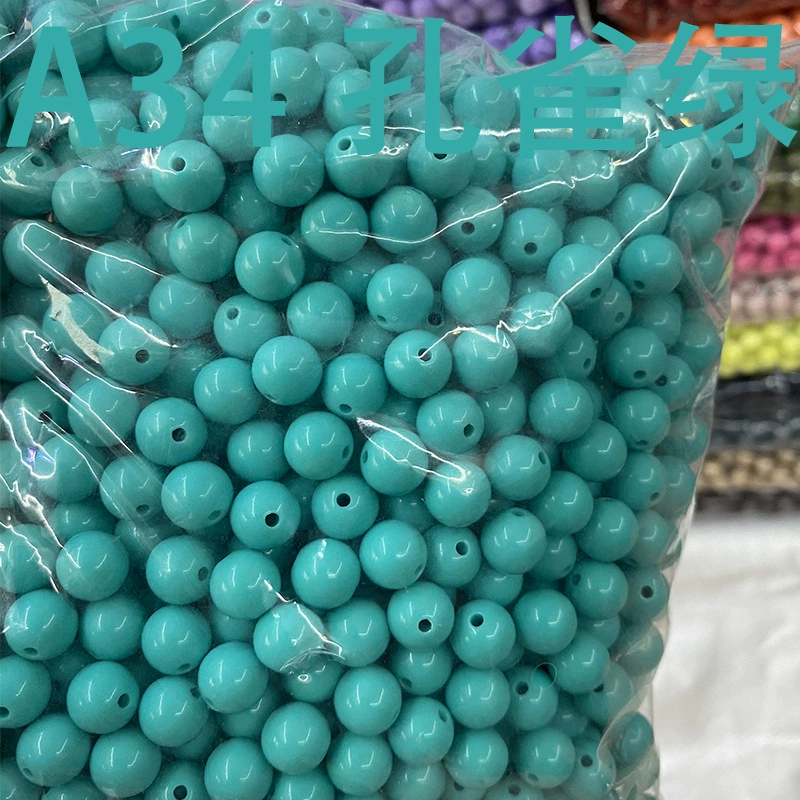Round beads, bag, plastic woven acrylic accessory handmade, DIY