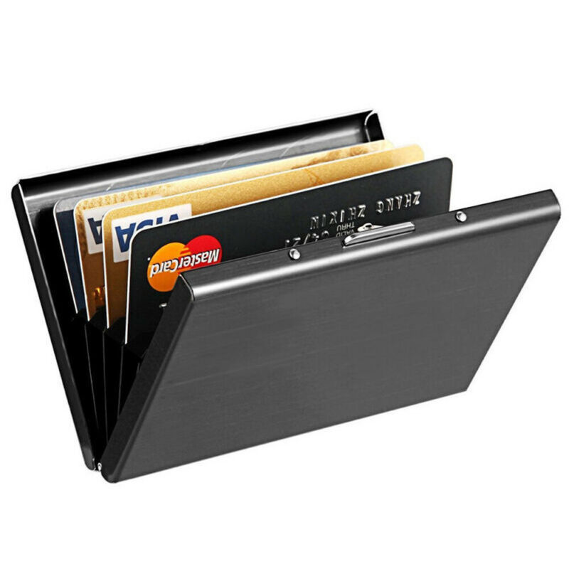Wholesale stainless steel ladies card bag credit card box metal card holder anti-theft brush gift card book men's business card box summer Wholesale stainless steel ladies card bag credit card box metal card holder anti-theft brush gift card book men's business card box summer