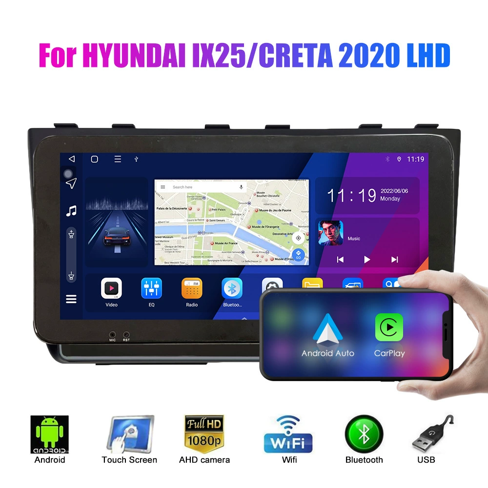 Подходит для современного IX25 CRETA 2020 левый пептид 10.1-дюймовый Android автомобильный навигатор, разворот, все-в-одном