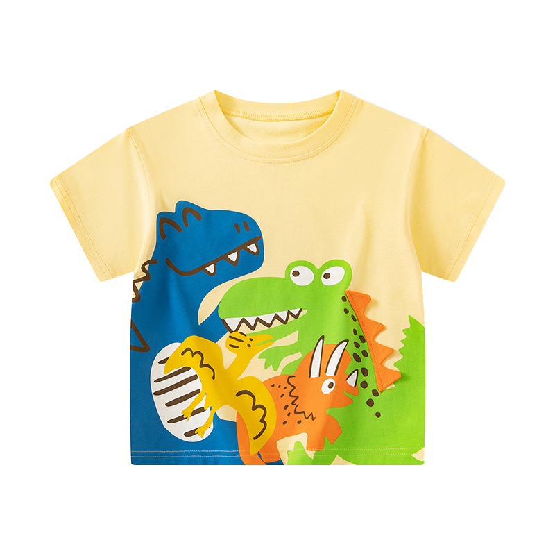 Betop ropa para niños 2025 verano niño dinosaurio camiseta de manga corta impresión ropa de bebé de media manga de moda