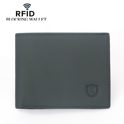 Amazon's best selling anti-theft brushed RFID first-layer cowhide wallet Korean version cowhide men's wallet coin purse