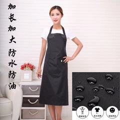 廚房做飯防油圍裙加長罩衣畫畫洗菜時尚純色防水廚師工作服男女