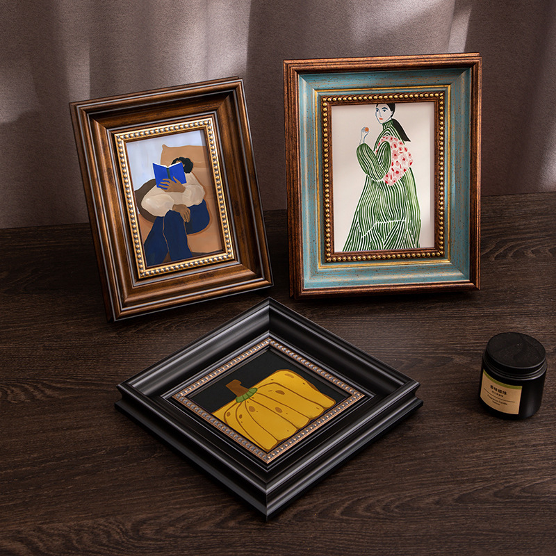 Vintage European-Style Empty Photo Frame Display Stand 6inch Creative Light Luxury 10inch A3 Wall-Mounted Picture Frame New Chinese-Style Custom Size