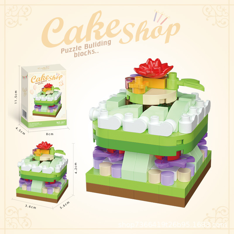 MZ828 - MZ291 ladrillo mágico ladrillo para niños puzzle juguetes de ensamblaje modelo de pastel de micropartículas