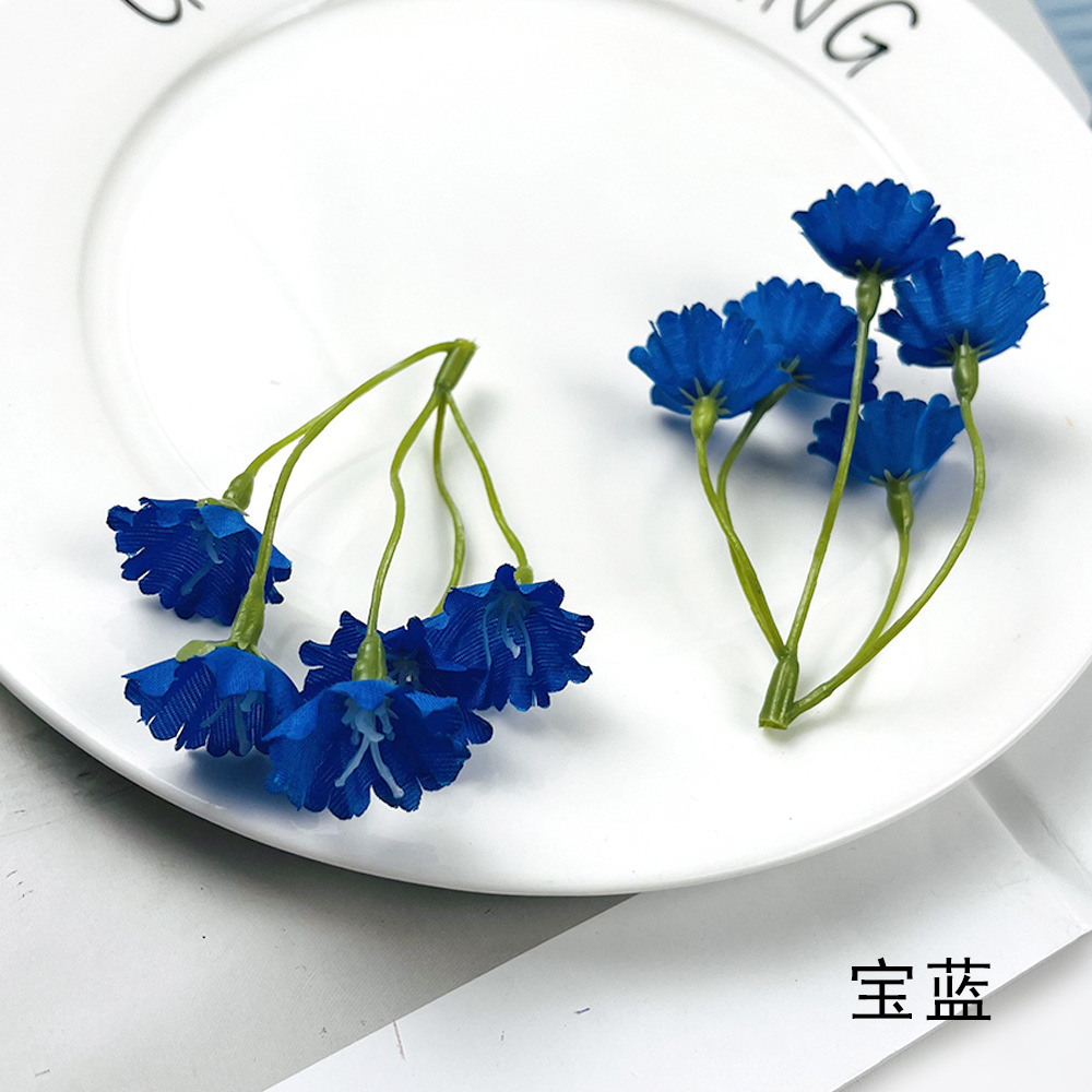Simulación de flores de hierba no me olvides de las estrellas en el cielo DIY ropa sombrero caja de regalo decoración en el material de tocado de flores de pecho