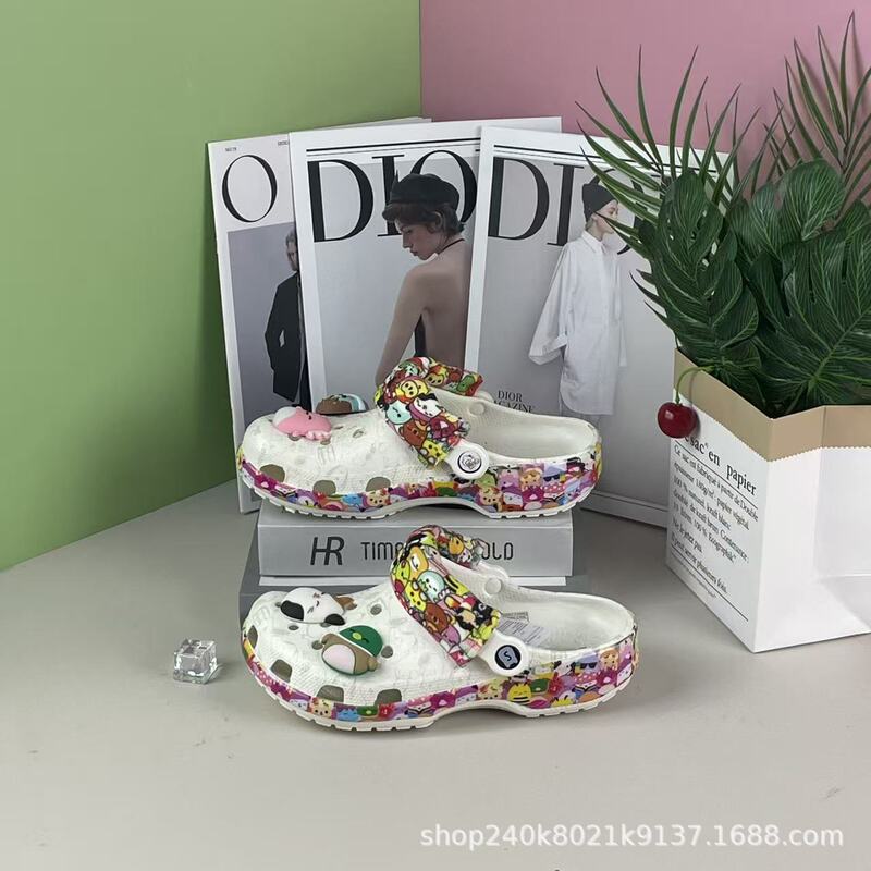 Third-Generation Snoopy Plush Toy Collaboration Parent-Child Clogs Eva Water Shoes Beach Shoes Slip-On Sandals