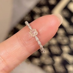 New flashing zirconia ring for women, unique design, high-end sense, index finger ring, 925 silver, does not fade, personalized tail ring