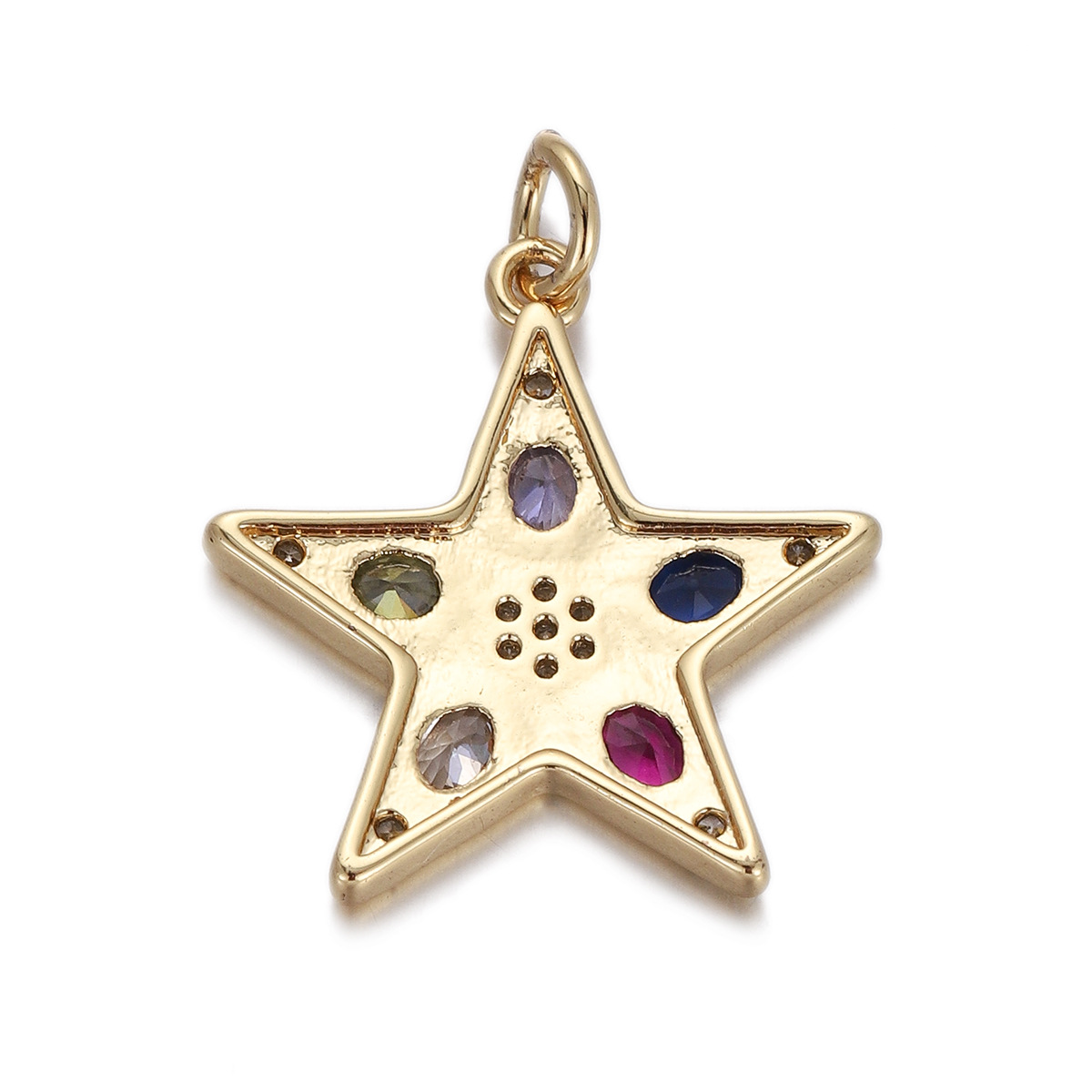 4g Weight Pendant Jewelry Making Type Gold Plated Plating Material Zircon Inlay Material 1 Piece Quantity Holiday, Daily Occasion Copper Material Geometric, Star, Moon Pattern Women's Gender Enamel Design Simple Style Style 1 Piece Copper Zircon Gold Plated Geometric Star Moon Pendant 24