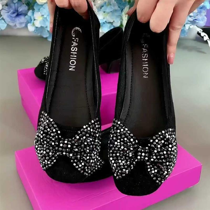 Suede round toe wide toe non-slip Oxford bottom soft bottom soft surface non-slip fashionable fashionable Korean style 22 new single-layer shoes for women