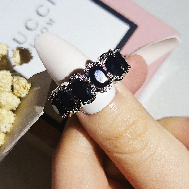 Fashion Round Copper Inlay Zircon Rings 1 Piece