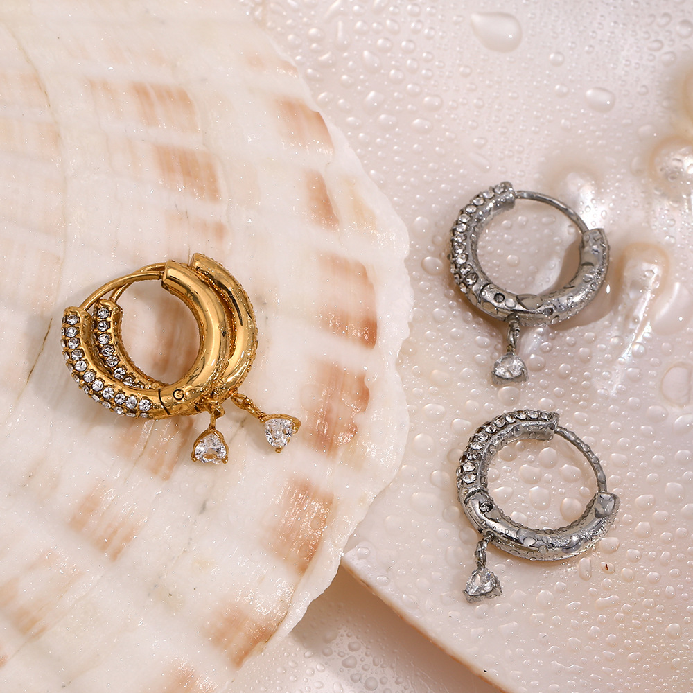 Love Pendant Stainless Steel Earrings