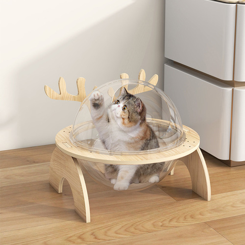 Mengzhu deer antler cat nest, universal pet supplies for all seasons, cat nest, cat climbing frame, space capsule cat nest, solid wood cat bed