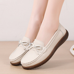 Mother's Shoes 2024 Spring and Autumn Soft-soled Lightweight Women's Shoes Middle-aged and Elderly Women's Shoes Slip-in Non-slip Lefu Doug Shoes