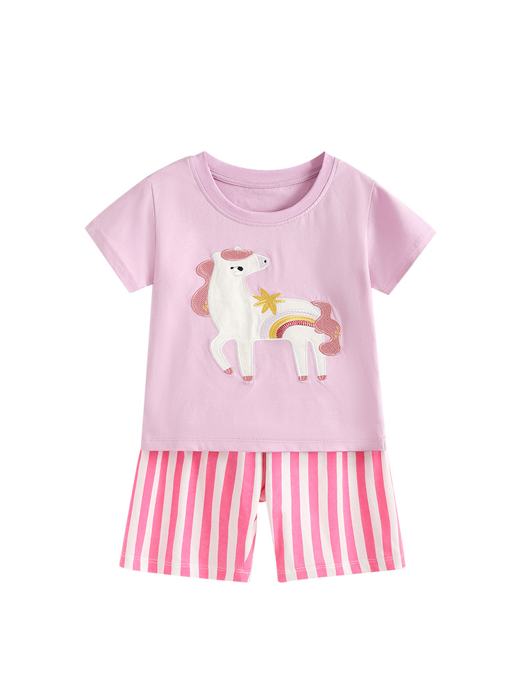 Malwee transfronterizo niñas dos piezas de verano nuevo estilo europeo y americano para niños pequeños adorables niñas pequeñas conjuegos de niños casuales