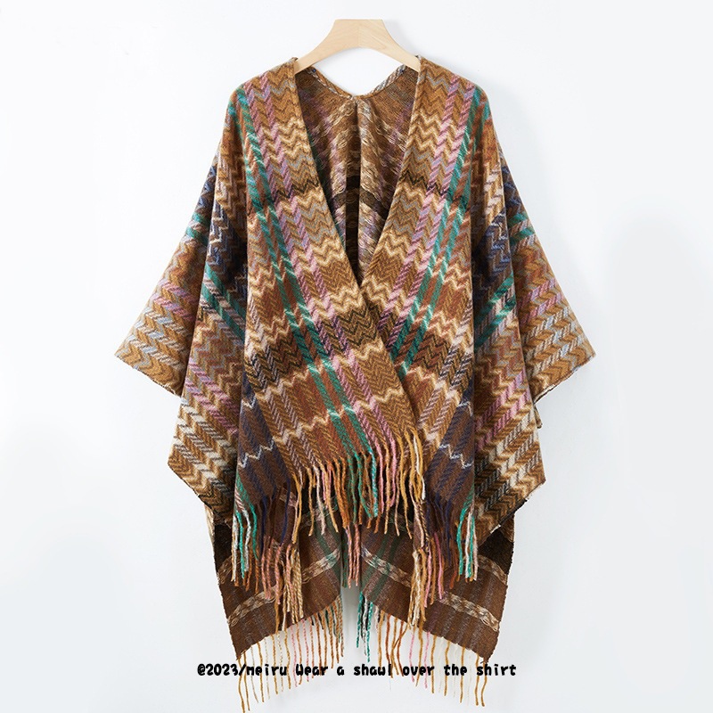 2026 nuevo producto con mangas mangas aire acondicionado chal Europa primavera y otoño invierno turismo nacional flange bifurcado chal