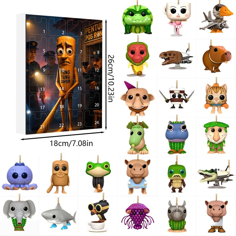 クロスボーダー Tung Tung Tung Sahur 山と海の経典 ブラインドボックス 奇妙な小動物 2D アクリル フラット ペンダント|undefined