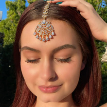 跨境新款异域水滴额头链头饰民族风复古新娘眉心坠发链Hair chain