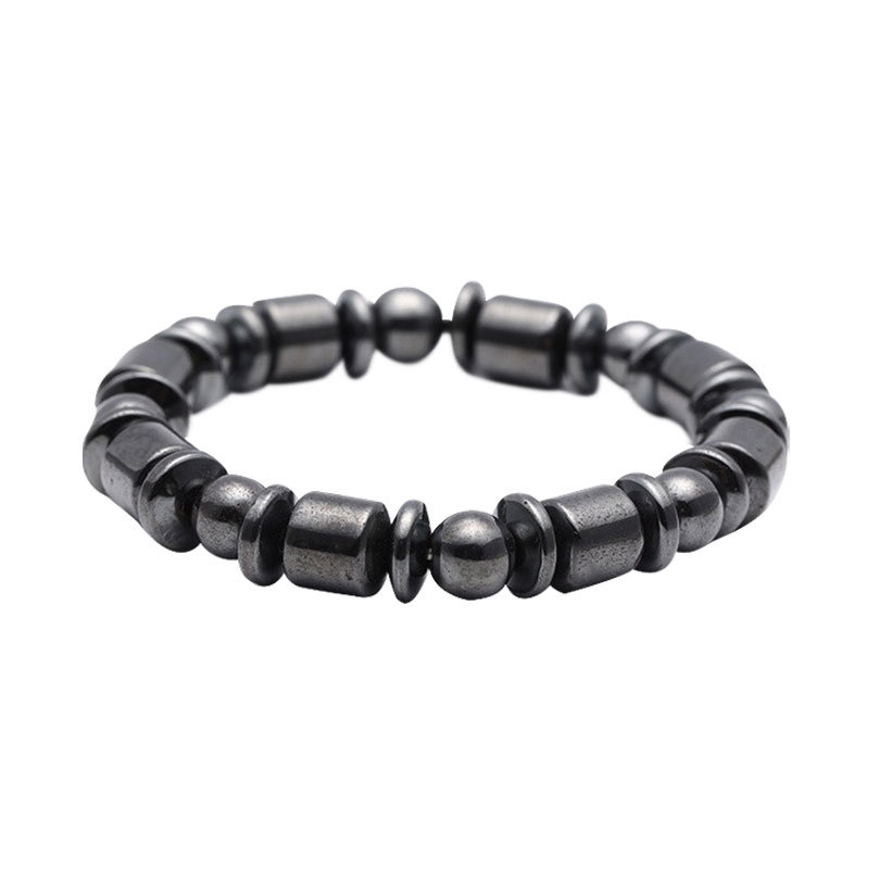 Black gallstone magnetic magnet Bracelet simple beaded Elastic Bracelet Black Beads Magnetic Therapy hand jewelry_voghion.com