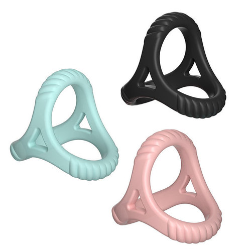 Silicone Locking Ring for Men - 836 Triple Restriction Ring - Non-Vibrating Male Sex Toy - Adult Couple's Sex Products Wholesale