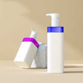 定制300ml方形洗发水瓶子白色32牙750ml护发素沐浴露按压泵头瓶