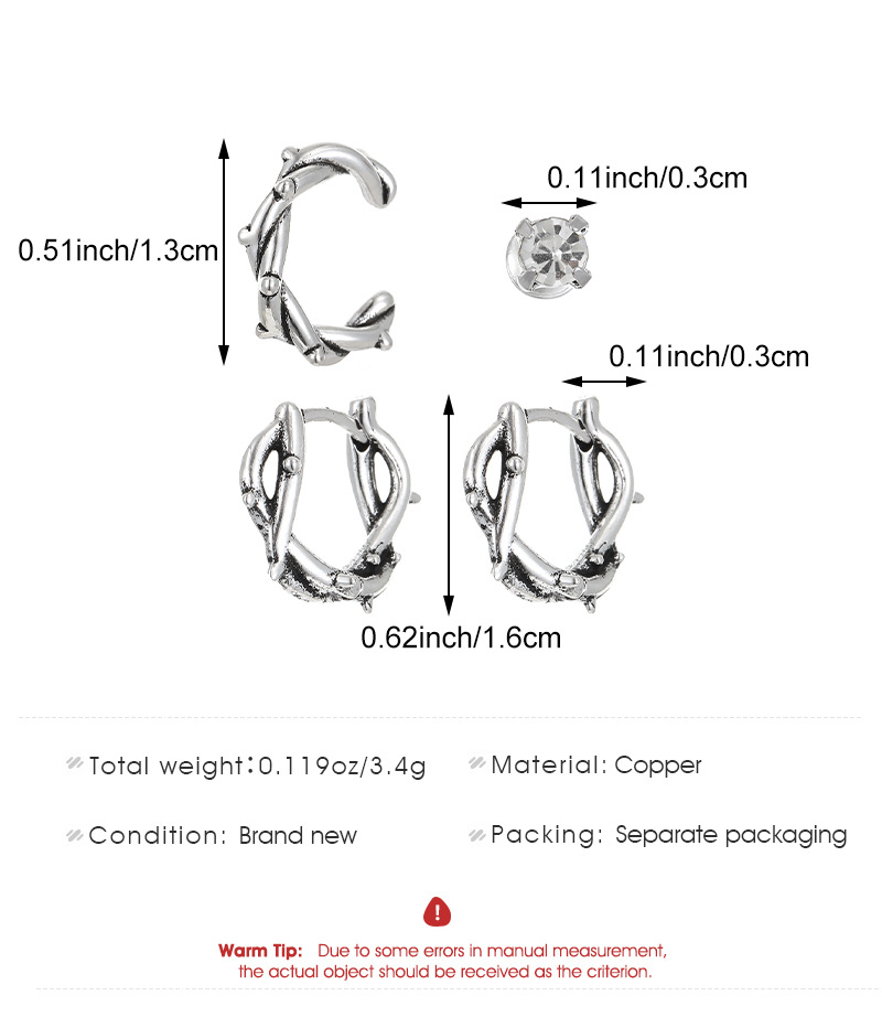 9g Weight 304 Stainless Steel Ear Needle Material Ear Studs Classification 1 Set Quantity Daily, Party Occasion Copper Material Geometric Pattern All Seasons Season Unisex Gender Casual, Modern Style Style 1 Set Casual Modern Style Geometric Copper Ear Studs 7