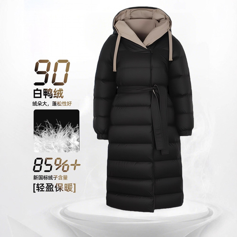 Promotion: down Jacket, Extra Long, Over-The-Knee, White Duck Down, Simple and Elegant Women's New Style, Hooded, Reversible Promotion: down Jacket, Extra Long, Over-The-Knee, White Duck Down, Simple and Elegant Women's New Style, Hooded, Reversible