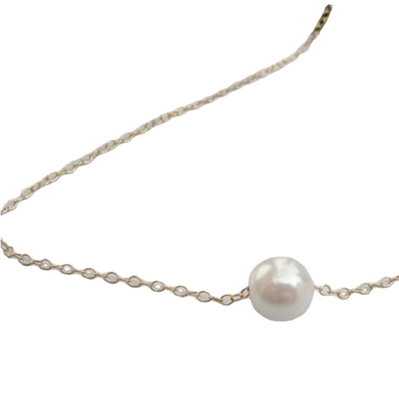 Colar de pérolas elegante para mulher joia minimalista de metal_voghion.com