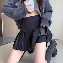 厂家加厚毛呢百褶裙高腰显瘦A字大码短裙小个子学院JK加长半身裙