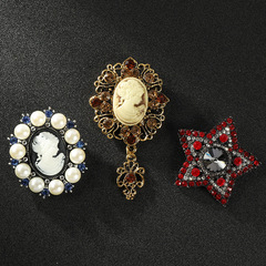 阿瑪施胸針復古小眾高檔氣質水晶珍珠胸花領口別針女大衣西裝配飾