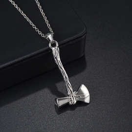 跨境热销 不锈钢斧子斧头造型香水瓶项链吊坠 骨灰纪念项链