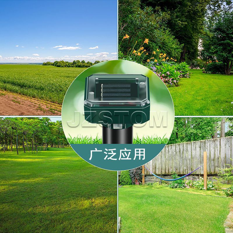 Repelente solar transfronterizo para ratones, repelente de serpientes electrónico ultrasónico, repelente de insectos de jardín de cría, repelente de aves, lámpara de césped de jardín