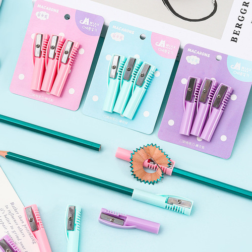 Manufacturer's creative multifunctional pencil set, pencil sharpener, single hole two-in-one pen cap, pencil sharpener, eyebrow pencil protective cap