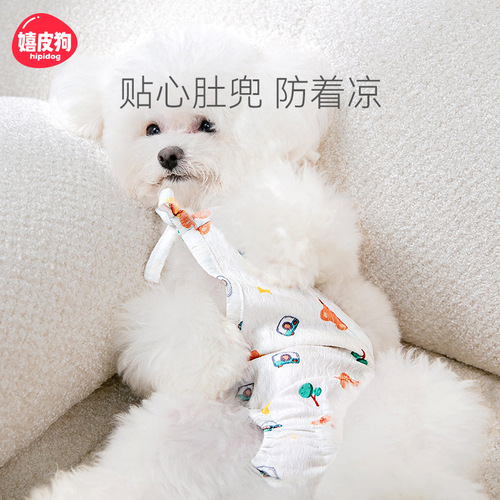 Spring and summer dog floral bear menstrual pants cat sterilization clothing post-operative anti-licking and anti-harassment pet safety pants