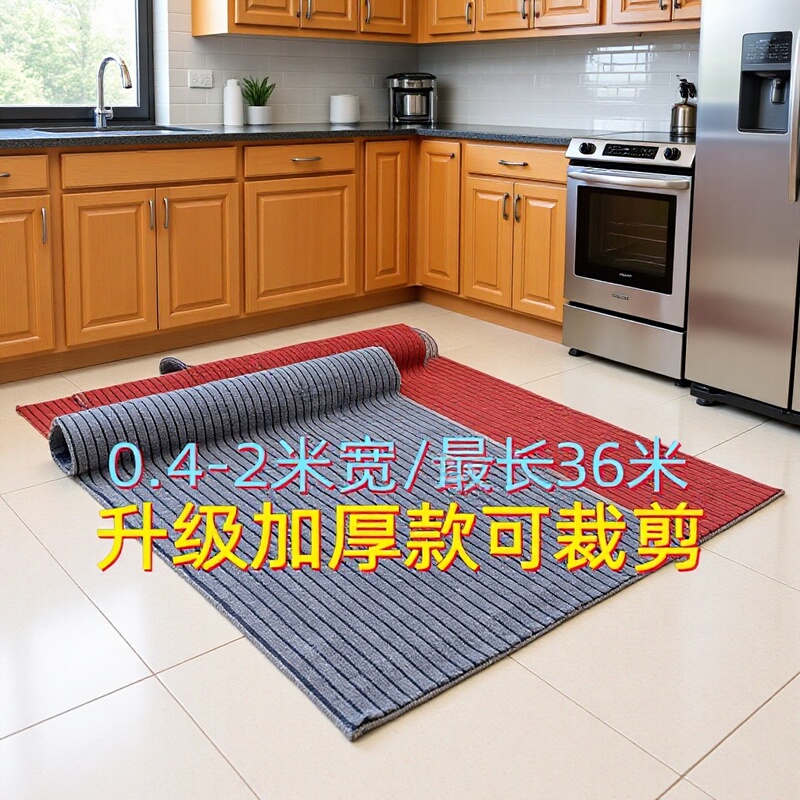 Kitchen Floor Mats, Non-Slip and Oil-Resistant, Wipeable and Washable Floor Mats, Household Floor Absorbent Mats, Full-Cover Carpets